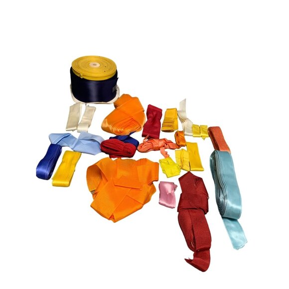 Mixed Assorted Craft Ribbon Collection - Satin & Grosgrain - Vibrant Colors - 10 - Picture 1 of 11